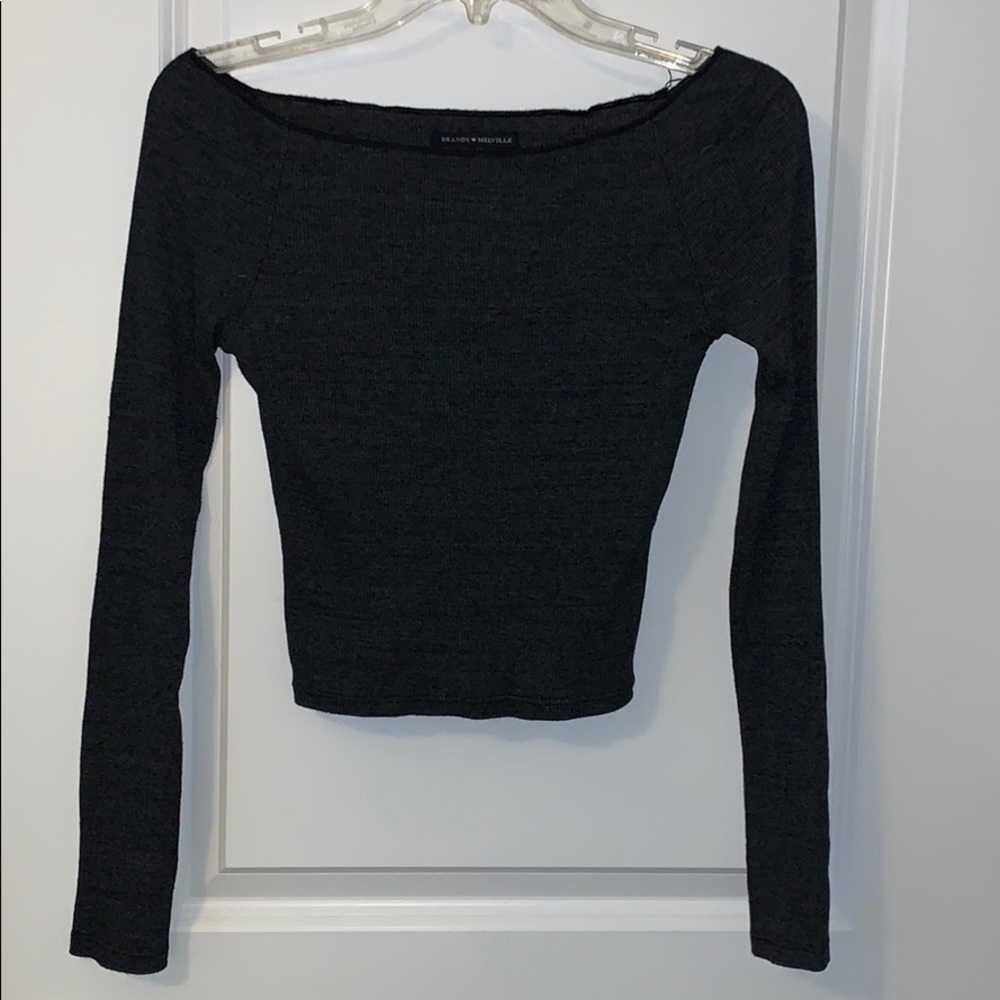 Brandy Melville Long Sleeve Stretchy Crop Top NWOT
